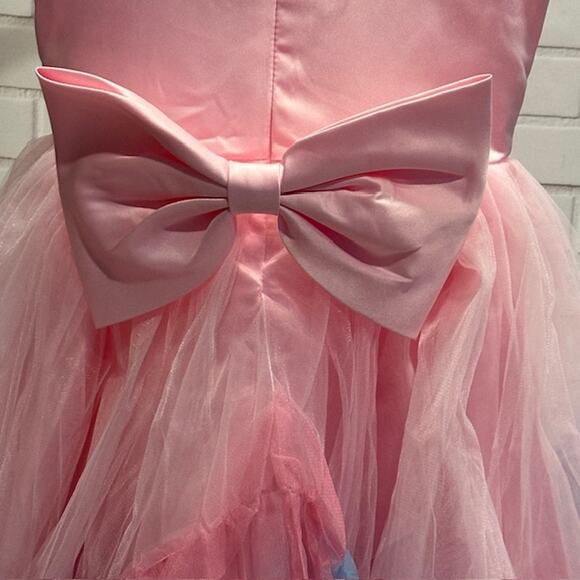 Elegant Princess Pink Party Dress Size 90 US 18-24 Months Tulle Bow Dress Sequin - Picture 13 of 14